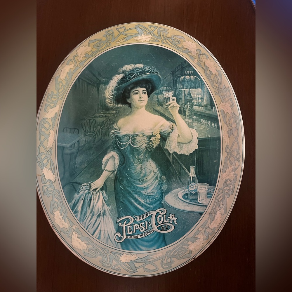 Vintage Pepsi Cola metal tin serving tray